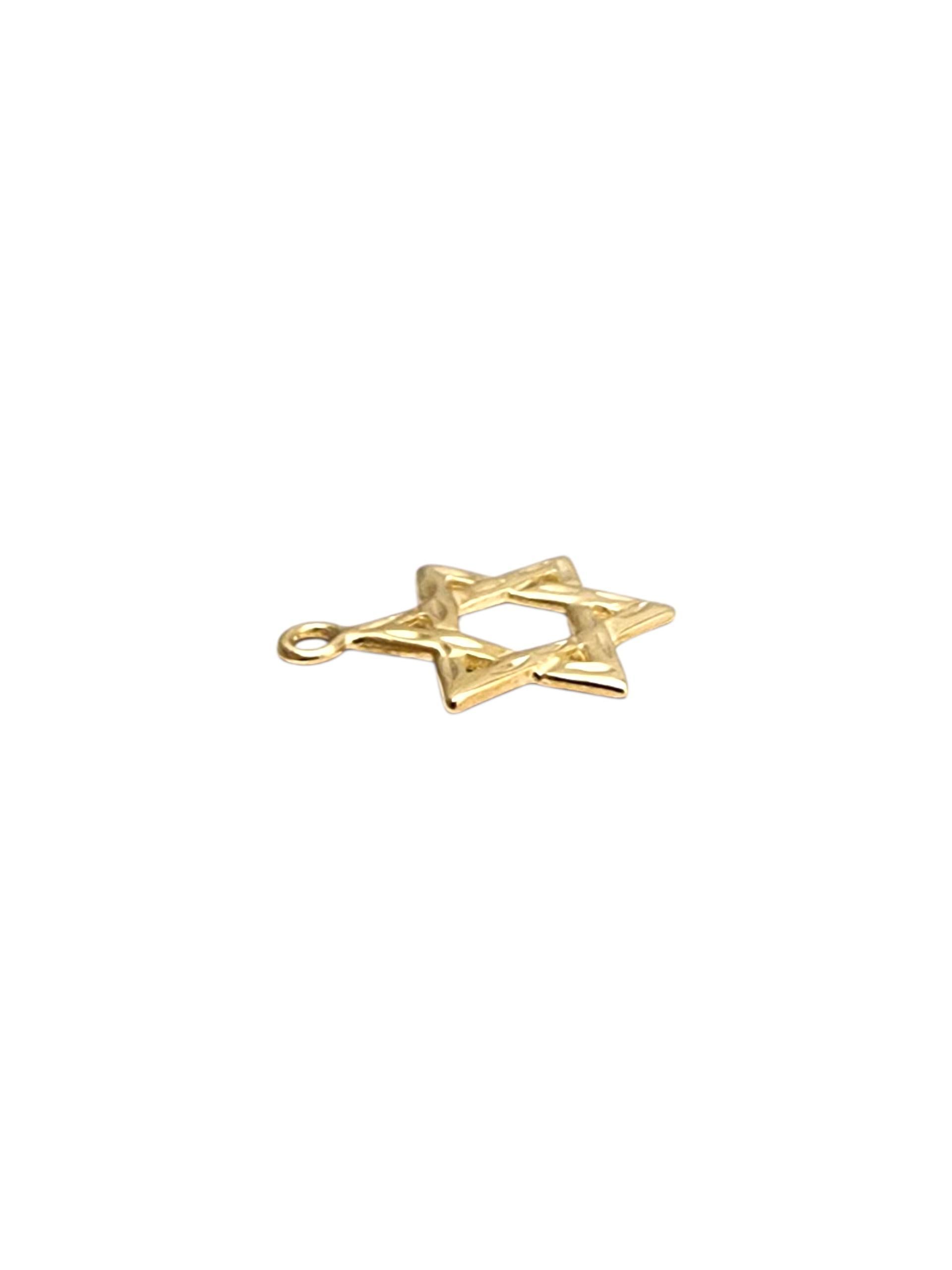 Women's 14K Yellow Gold Star of David Charm Pendant #22737 For Sale