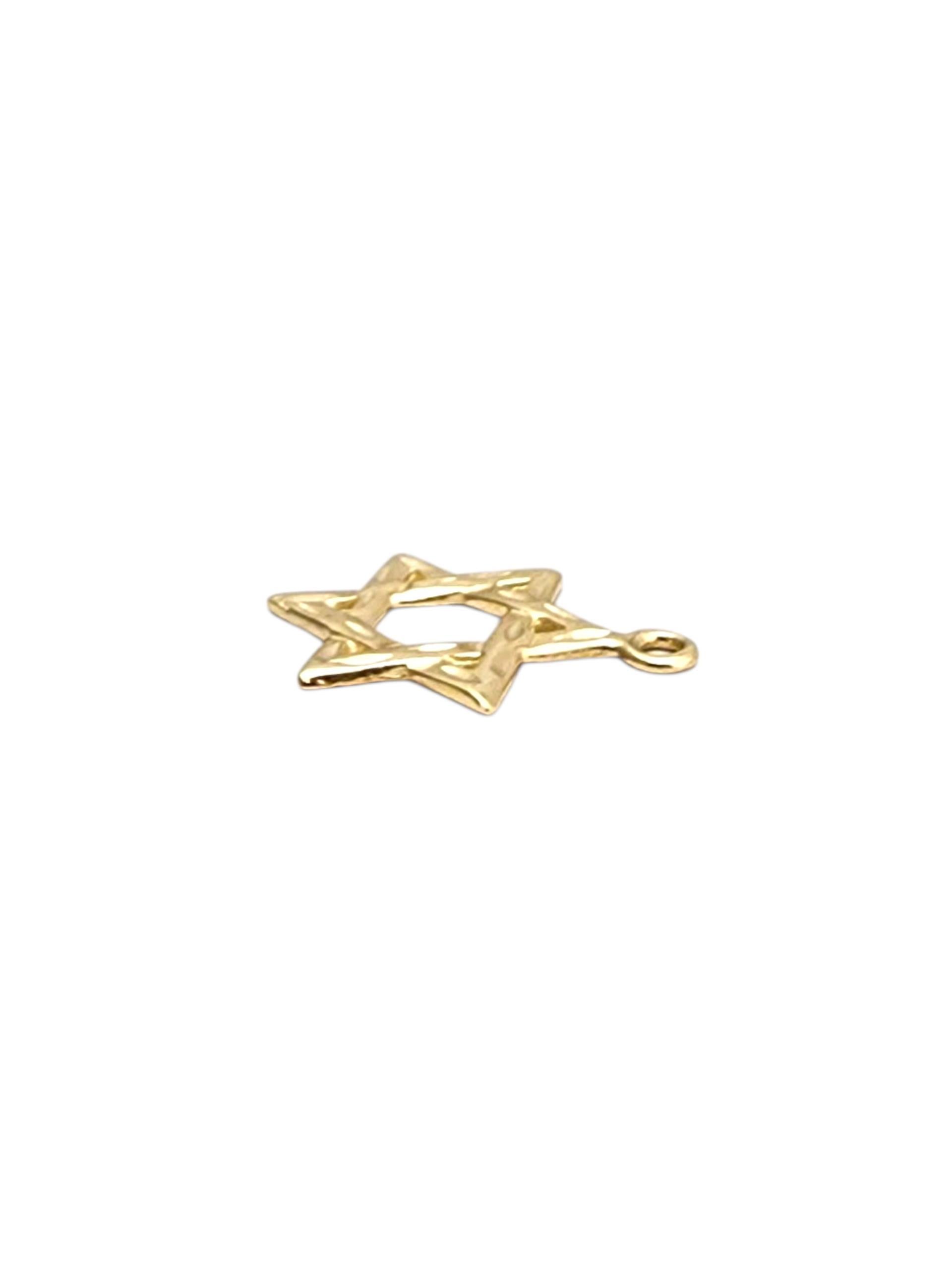 14K Yellow Gold Star of David Charm Pendant #22737 For Sale 1