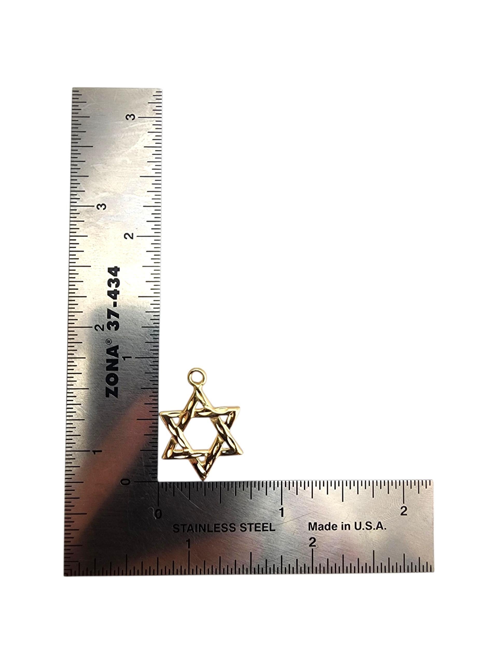 14K Yellow Gold Star of David Charm Pendant #22737 For Sale 3