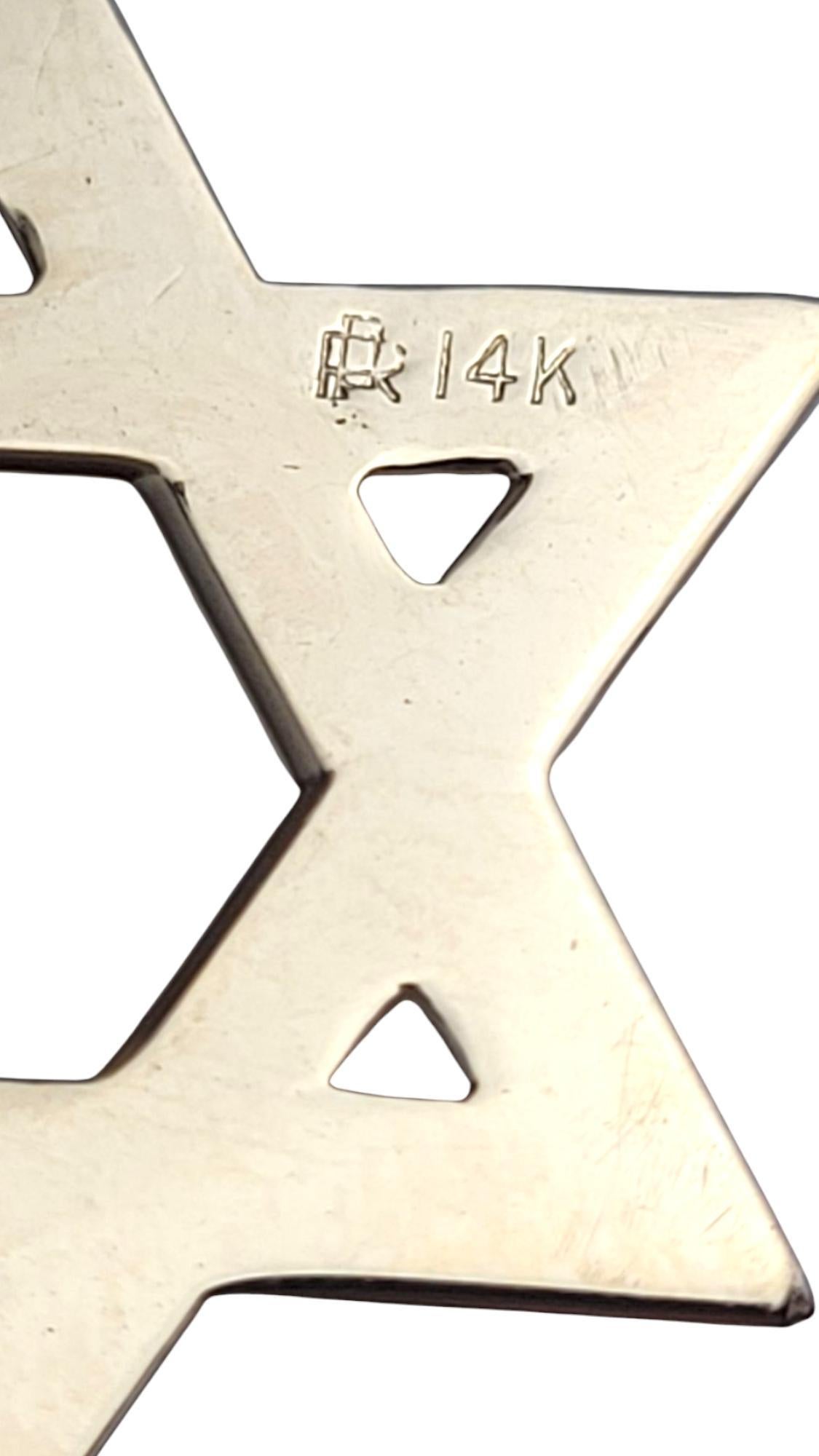 14K Yellow Gold Star of David Pendant #21072 In Good Condition In Washington Depot, CT