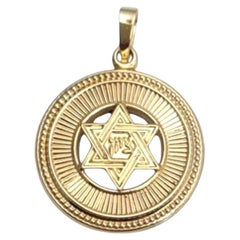 14K Yellow Gold Star of David Pendant #21626