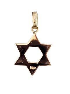 14K Yellow Gold Star of David Pendant #24922