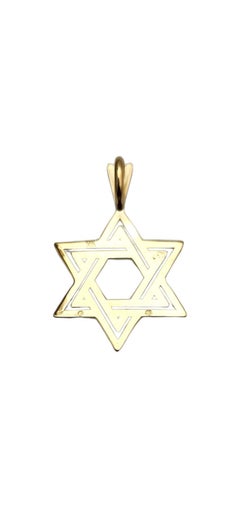14K Yellow Gold Star of David Pendant #25276