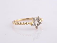 14K Yellow Gold Star Ring with 15 Natural Diamonds