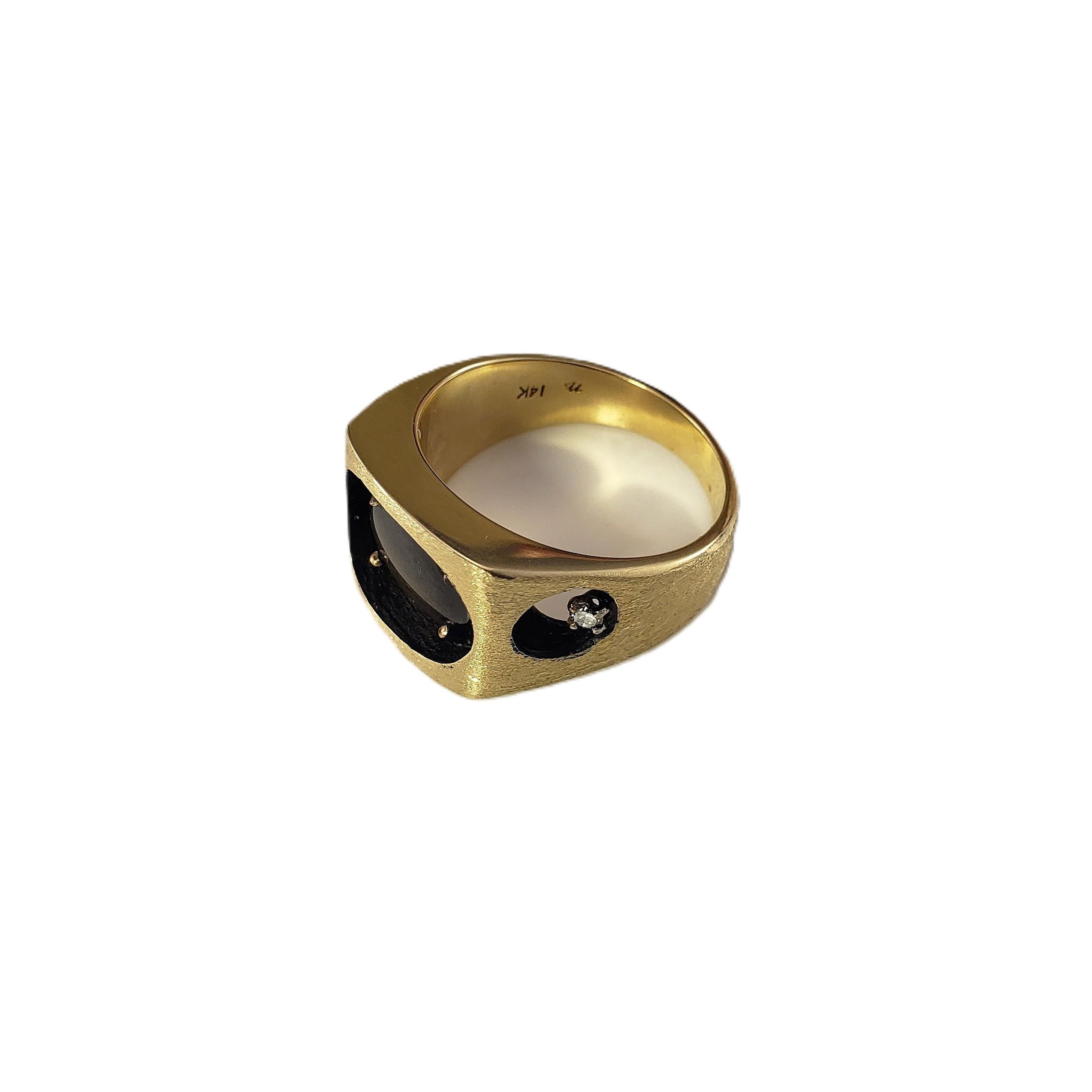 Taille cabochon Bague en or jaune 14K saphir étoilé et diamant Taille 10.25  #23343 en vente