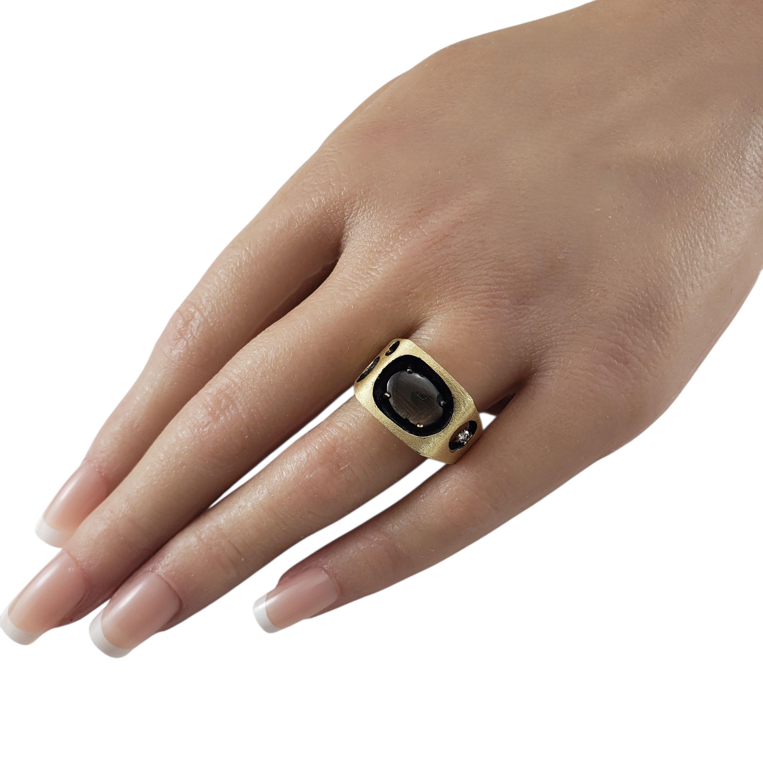 Bague en or jaune 14K saphir étoilé et diamant Taille 10.25  #23343 en vente 2