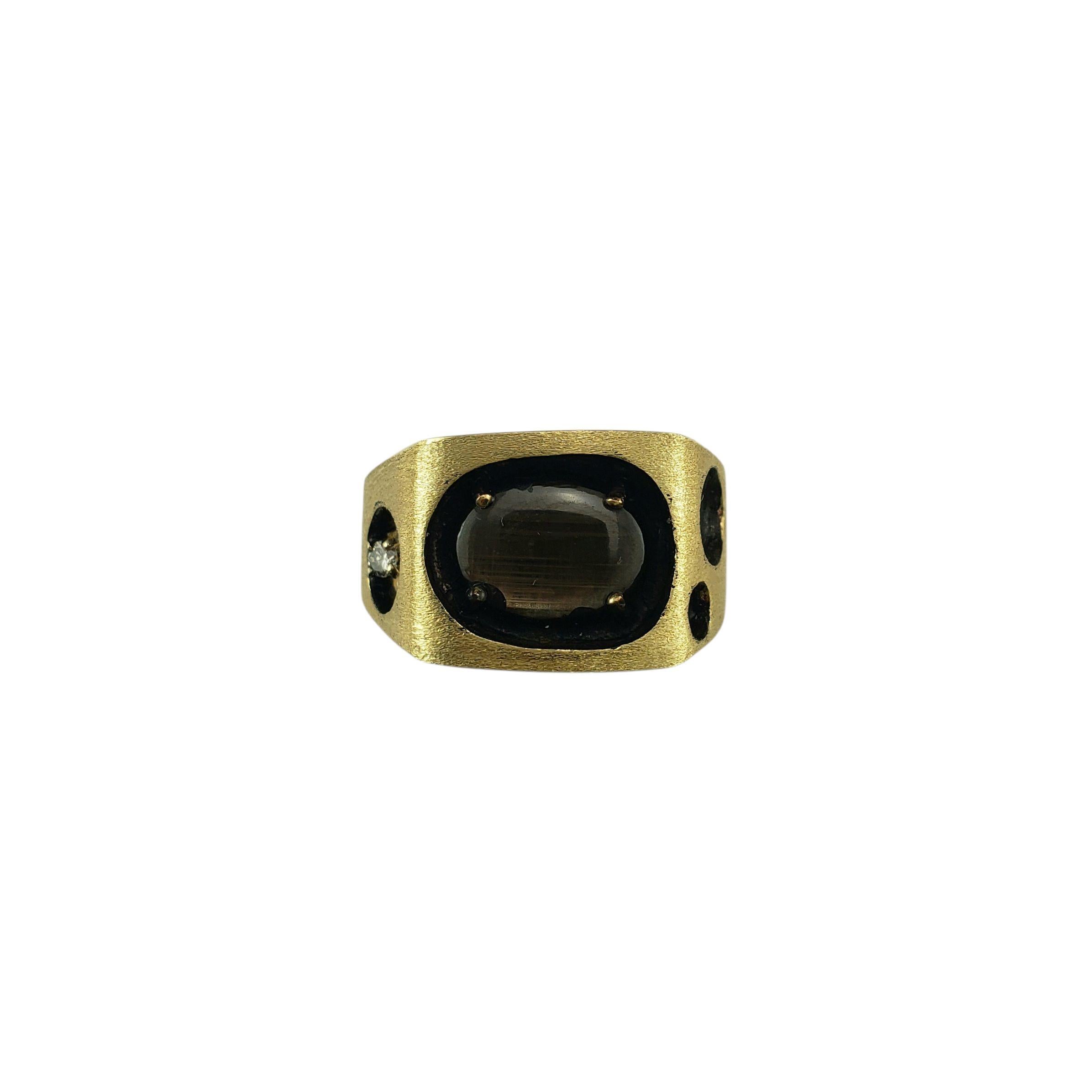 Bague en or jaune 14K saphir étoilé et diamant Taille 10.25  #23343 en vente