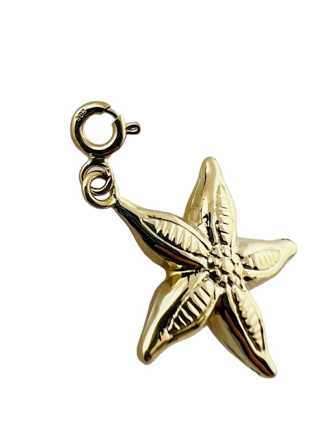 14K Yellow Gold Starfish Charm #15550 For Sale 2