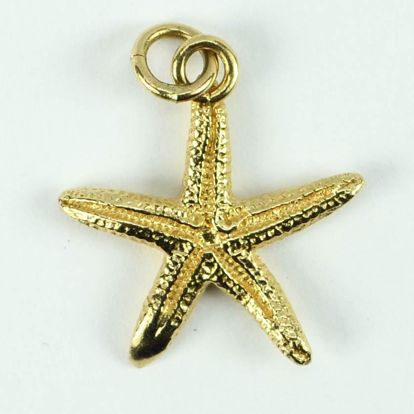 14 Karat Yellow Gold Starfish Charm Pendant 1