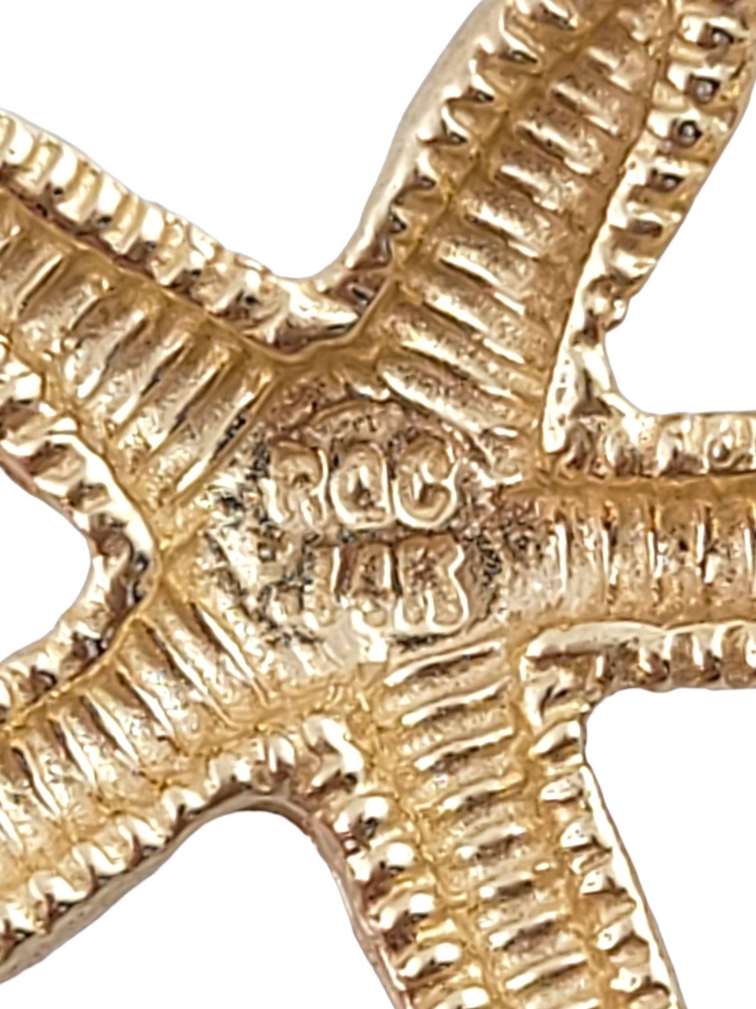 Women's 14K Yellow Gold Starfish Sea Star Charm #14867 For Sale