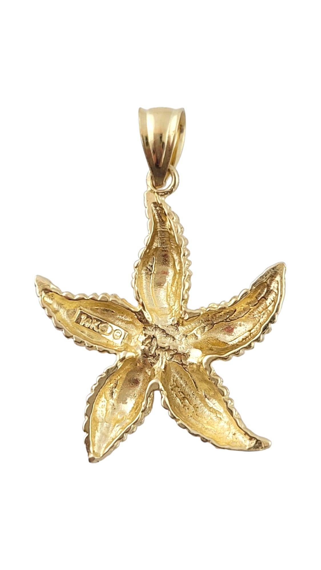  14K Yellow Gold Starfish Seastar Pendant #14984 In Good Condition For Sale In Washington Depot, CT