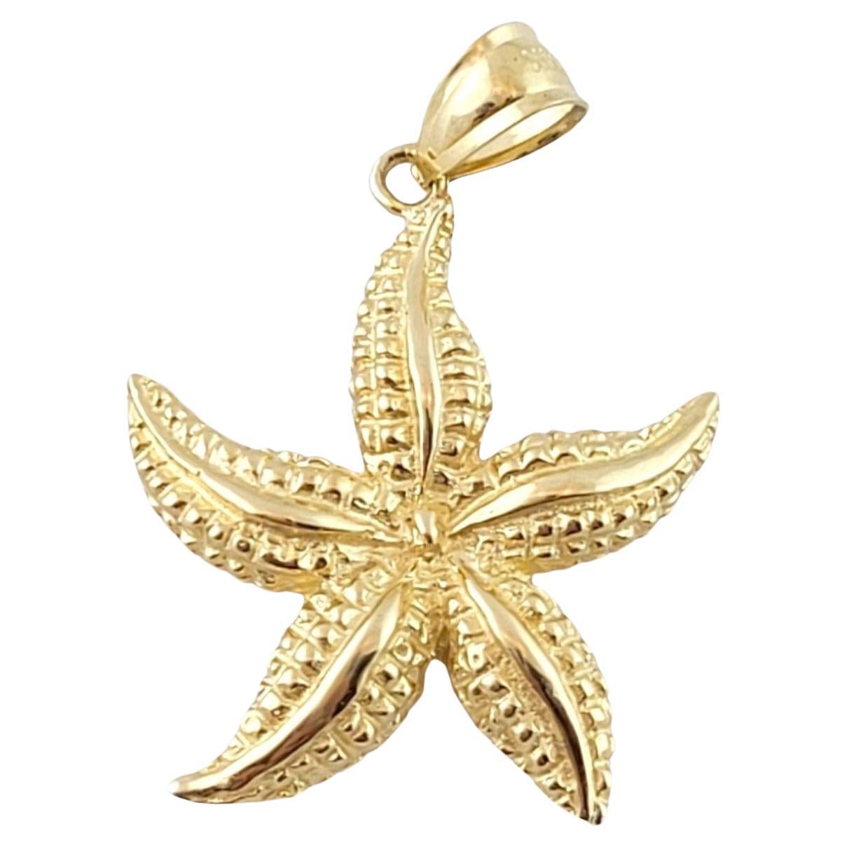  14K Yellow Gold Starfish Seastar Pendant #14984 For Sale
