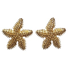 14K Yellow Gold Starfish Stud Earrings #25643