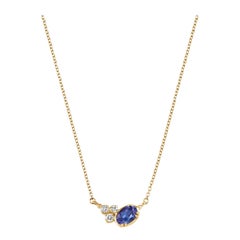14k Yellow Gold Stargazer Oval Tanzanite Pendant