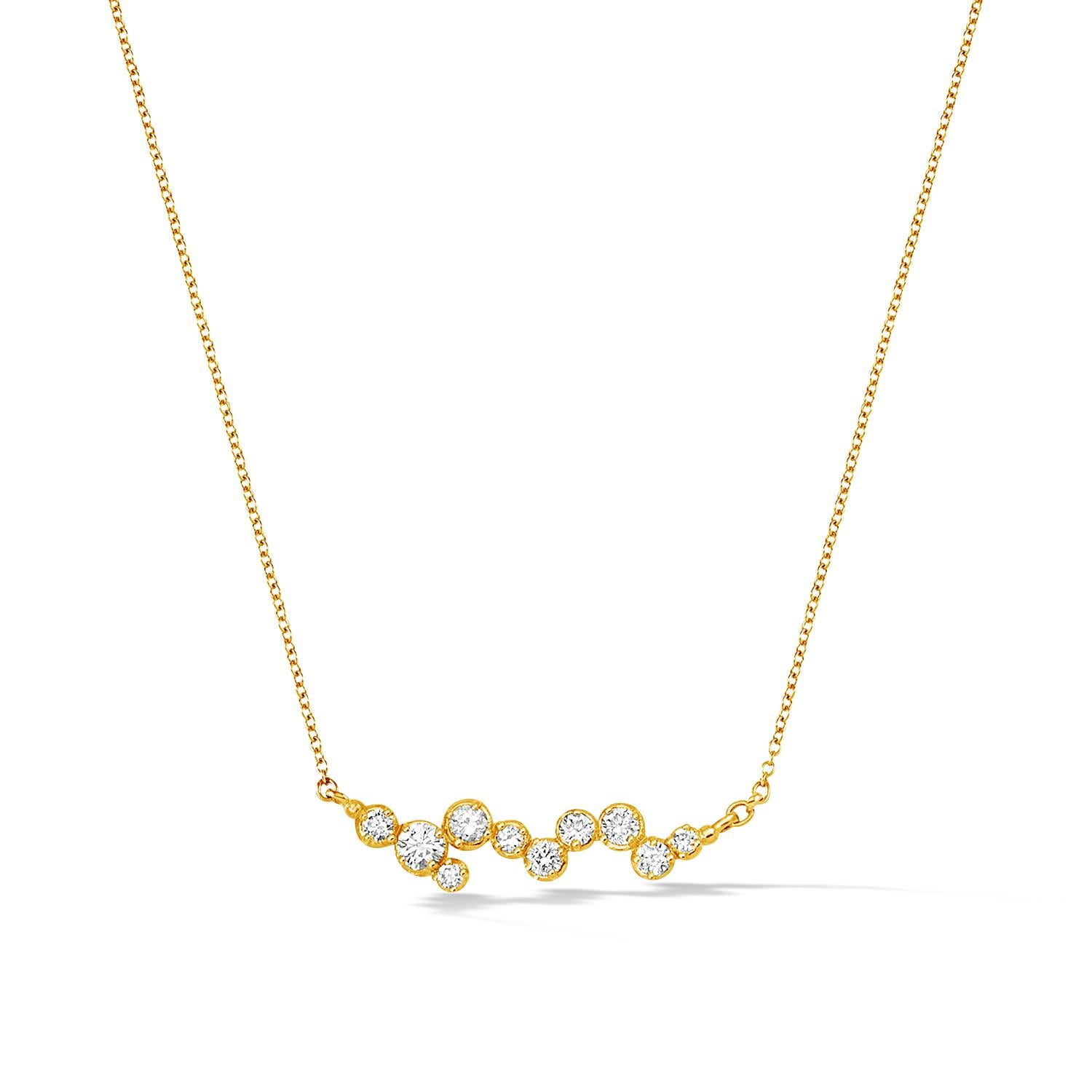 Donna Ciondolo con dieci diamanti Stargazer in oro giallo 14k in vendita