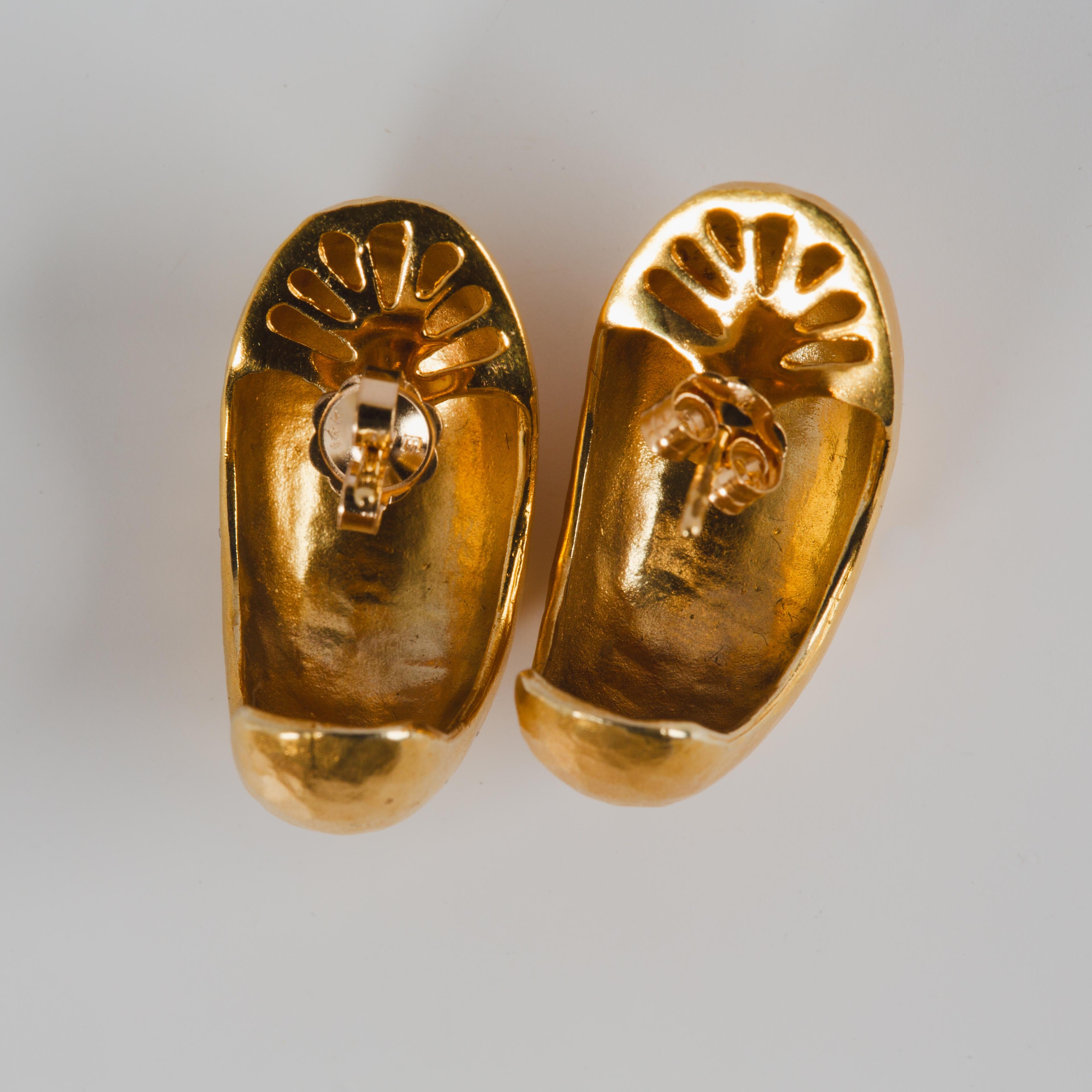 Orecchini pendenti in oro giallo 14k in vendita 3