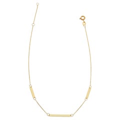 14K Yellow Gold Station Bar Anklet for Her