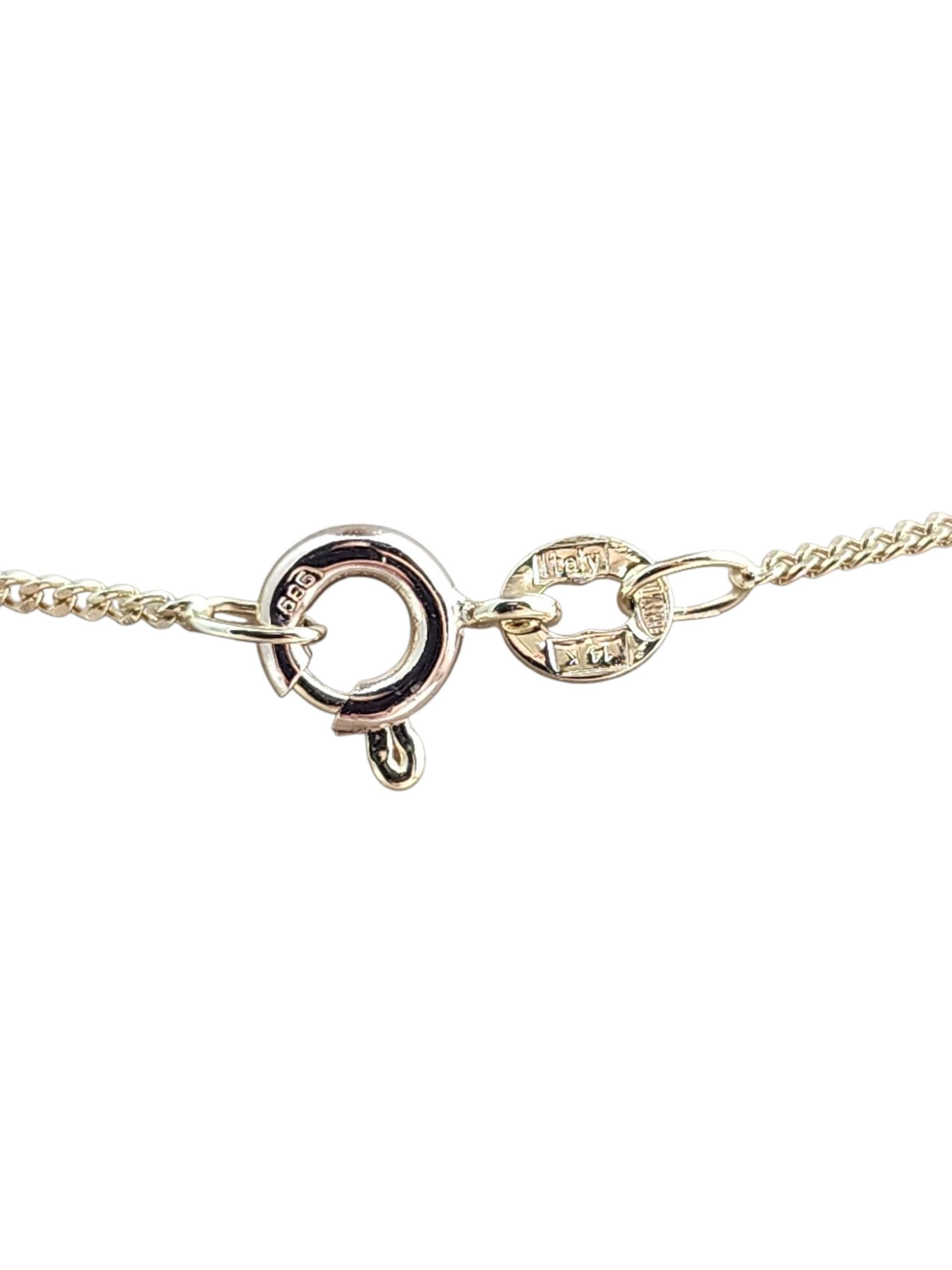 De las mujeres Collar Estación Oro Amarillo 14K 14.5