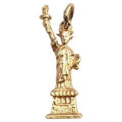 14 Karat Gelbgold Statue der Freiheitsstatue des Liberty Charm #16060