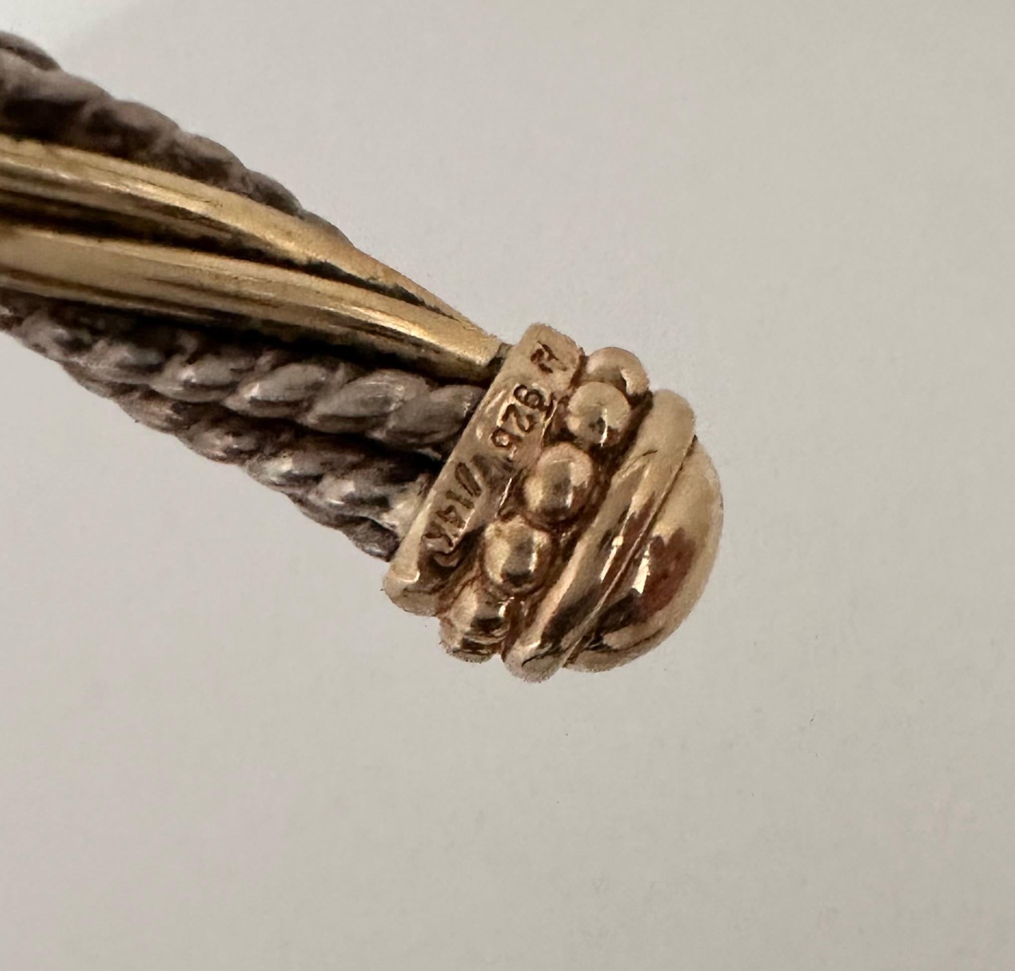 Artisan 14k Yellow Gold & Sterling Silver .925 Two Tone 6.5mm Round Cable 16