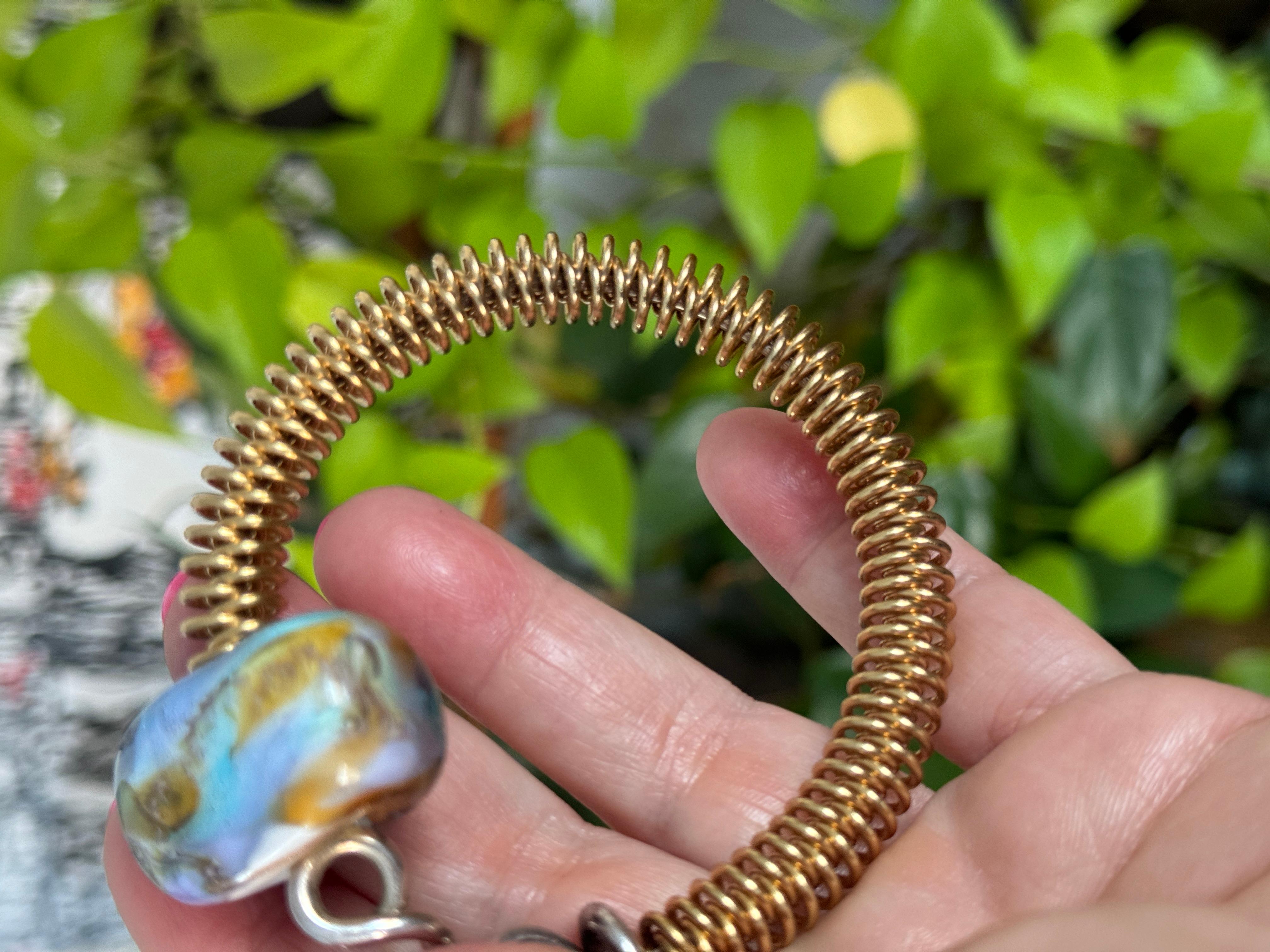 14k Yellow Gold & Sterling Silver Bracelet Kathleen Dennison Hand Crafted For Sale 11
