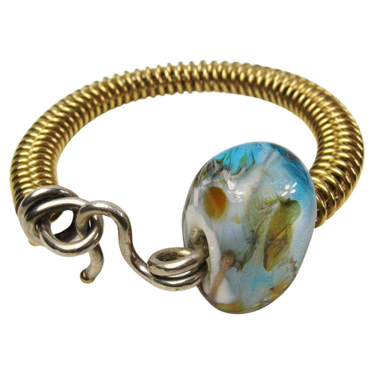Bracelet en or jaune 14k et argent sterling Kathleen Dennison Hand Crafts