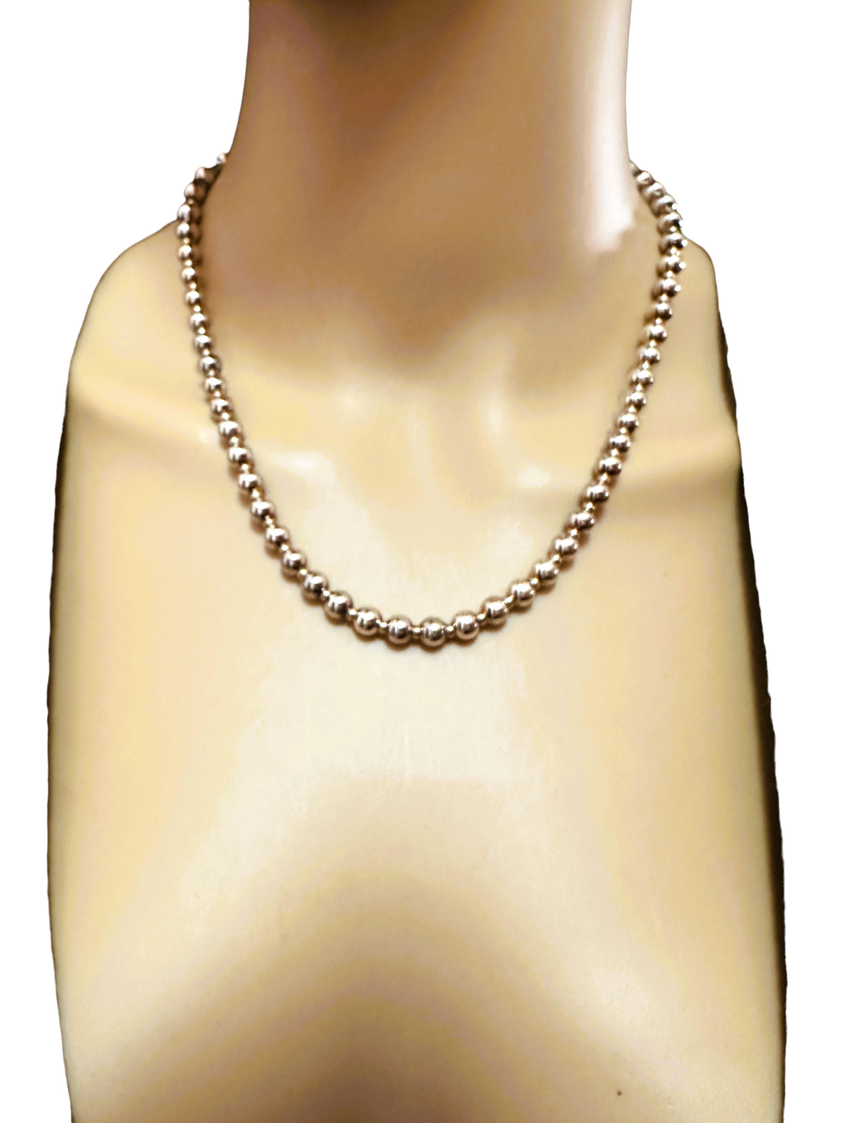 Women's 14k Yellow Gold & Sterling Silver Two-Tone Bead Necklace 18