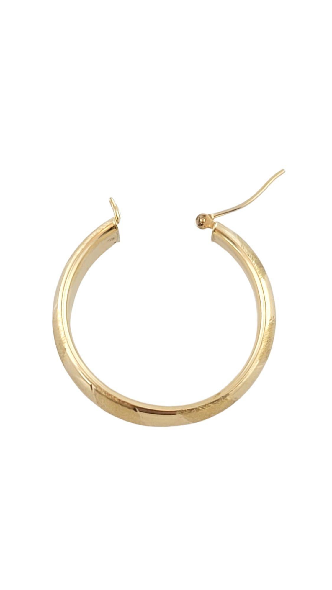 Women's 14K Yellow Gold Striped Hoop Earrings #14439 For Sale