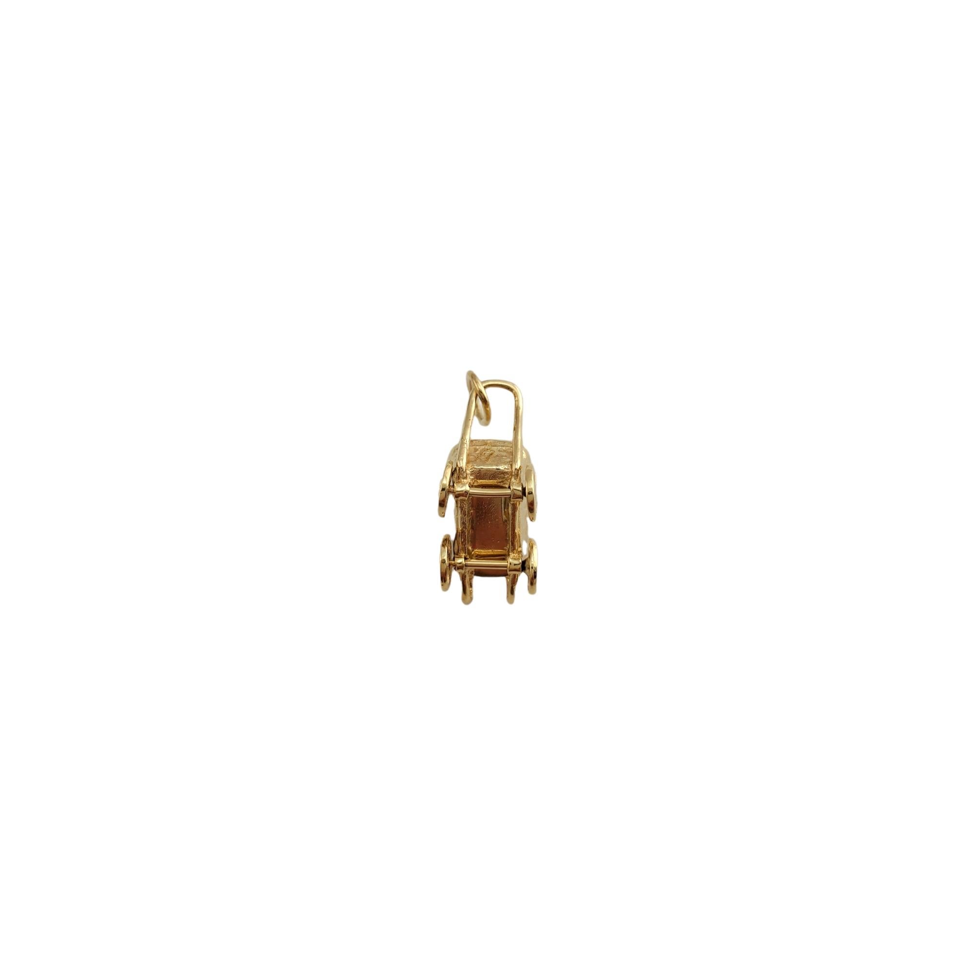 14K Yellow Gold Stroller Charm For Sale 1