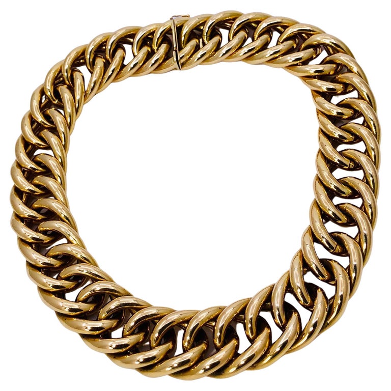 14K Yellow Gold Strong and Stylish Italian Necklace For Sale at 1stDibs