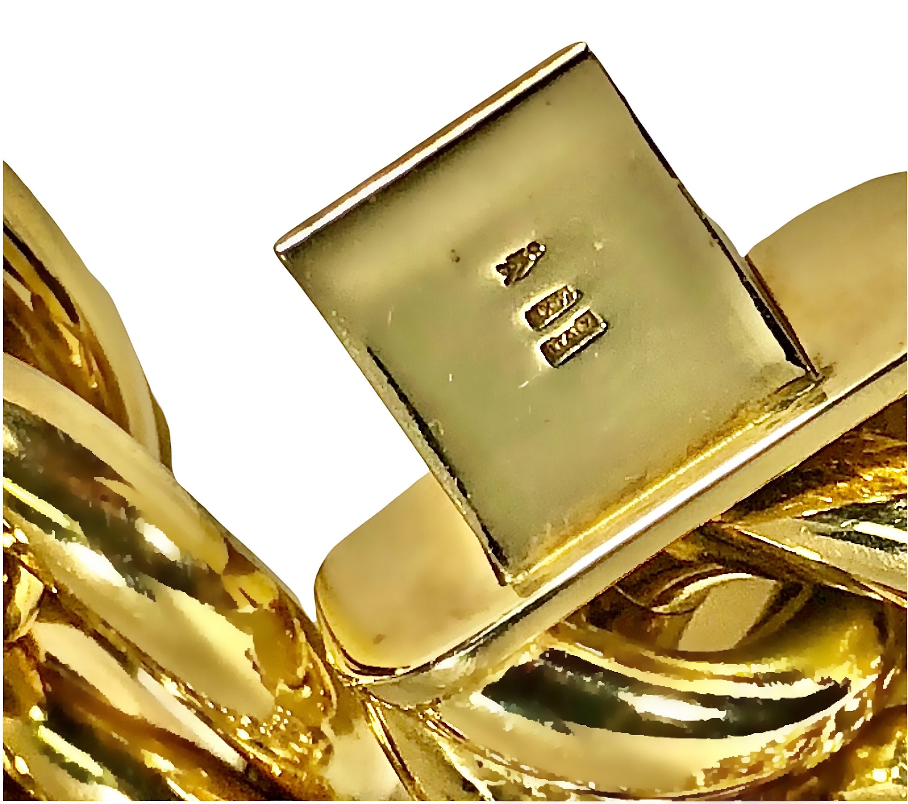 14K Yellow Gold Strong & Stylish Italian Necklace In Good Condition For Sale In Palm Beach, FL
