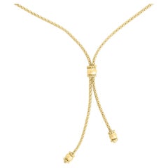14k Yellow Gold Structured Lariat Bead Necklace