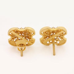 Orecchini a perno in oro giallo 14k Nature Diamond Unique Dainty Valentine Earrings .