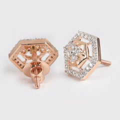 14k Yellow Gold Stud Natural Diamond Earring Beautiful Bridal Stud Earrings Gift