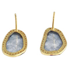 Clous d'oreilles en or jaune 14 carats avec diamants de 2,23 carats