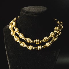 14k Yellow Gold Substantial Italian Long Link Necklace