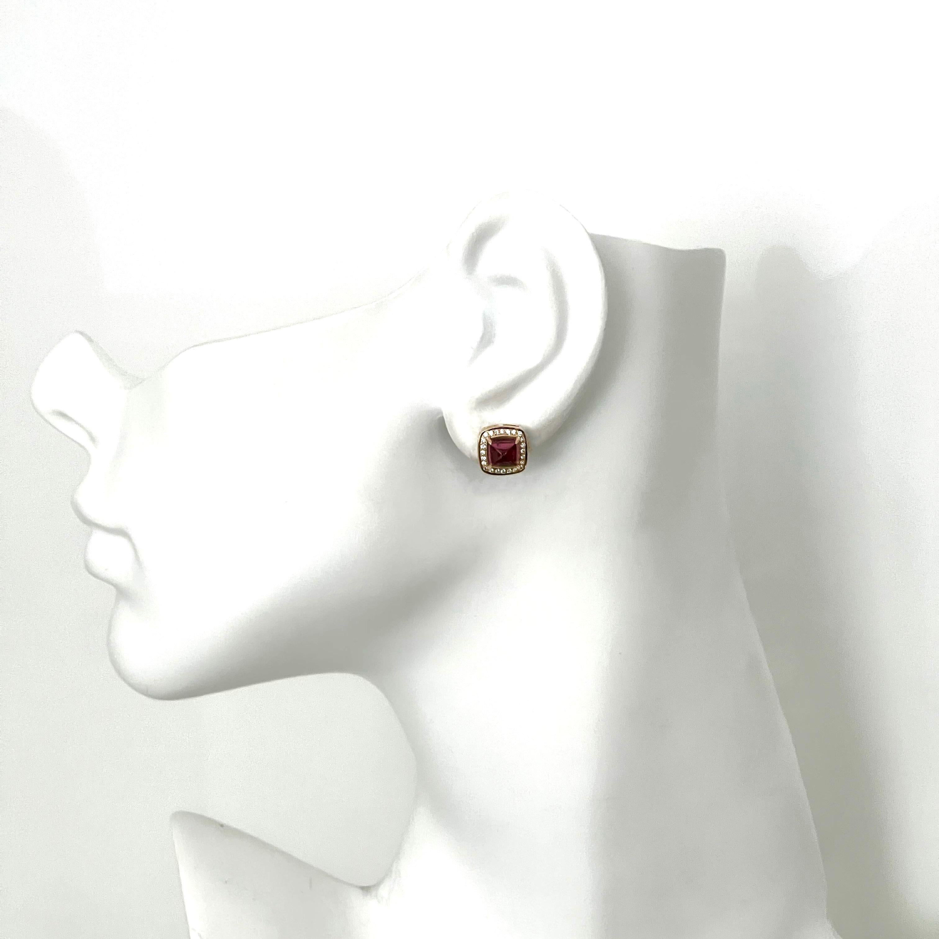 mens pink diamond earrings
