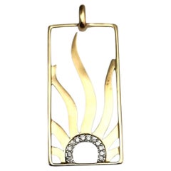 14K Yellow Gold Sun Pendant #25433