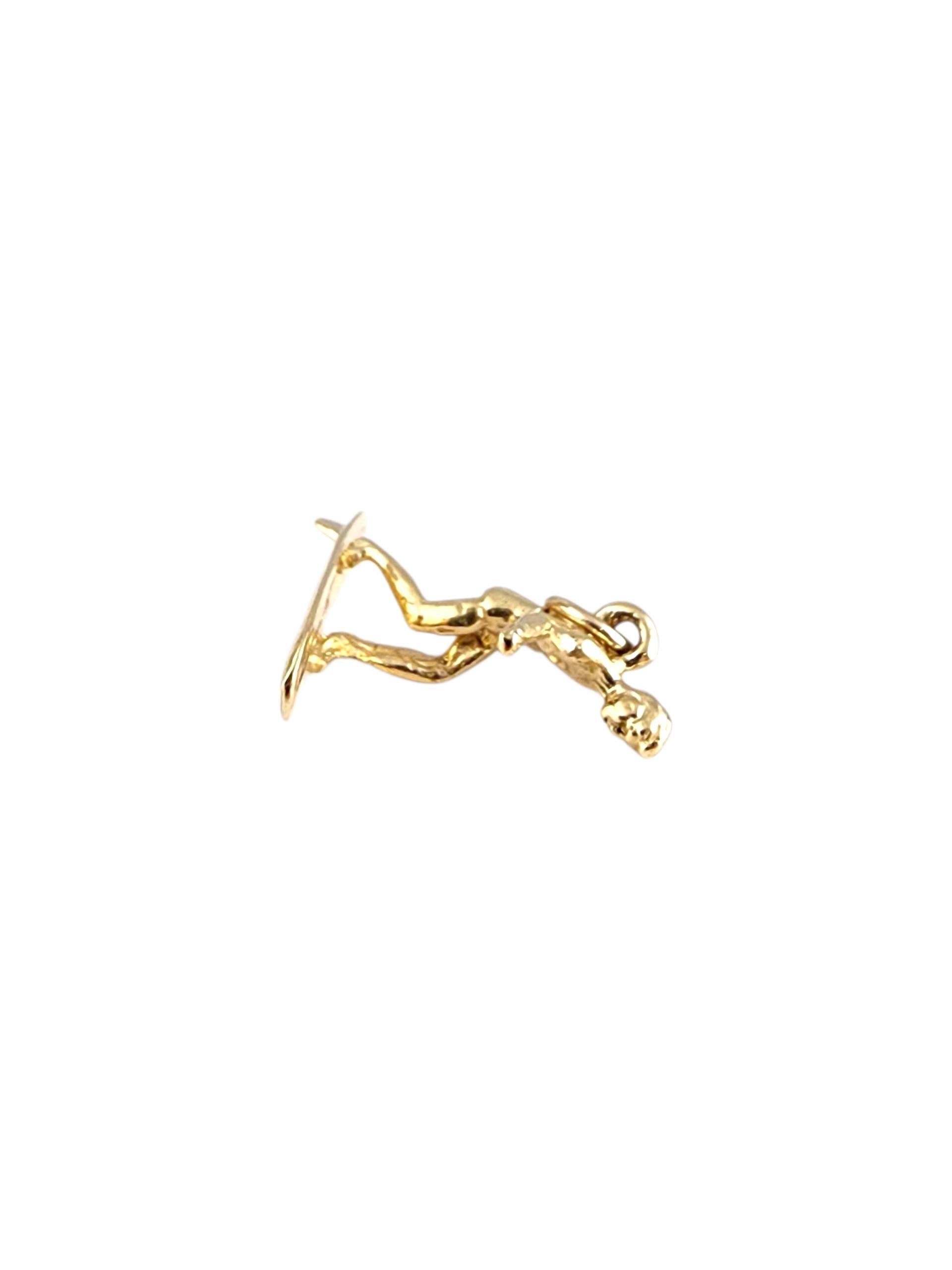 Women's 14K Yellow Gold Surfer Charm #22513 For Sale