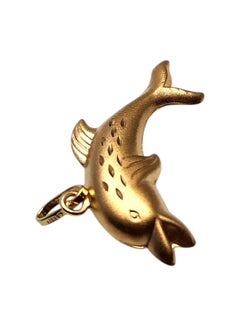 14K Yellow Gold Swimming Dolphin Pendant #25678
