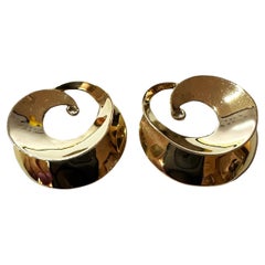 14k Yellow Gold Swirl Earring Jackets