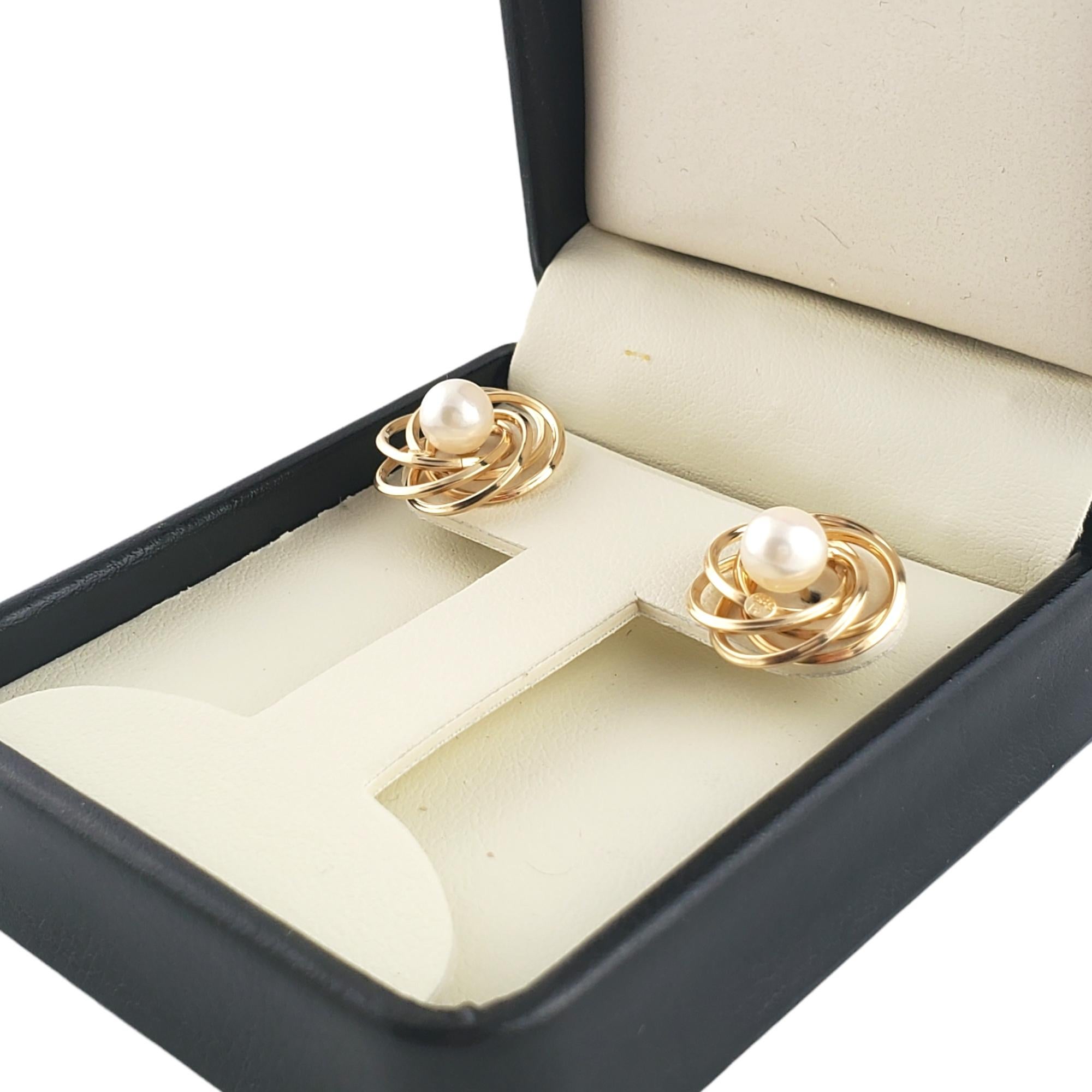 14K Gelbgold Wirbel-Ohrringe Jacken #12384 4