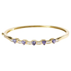 Bracelet en or jaune 14K, Tanzanite et diamant 1/3 Cttw