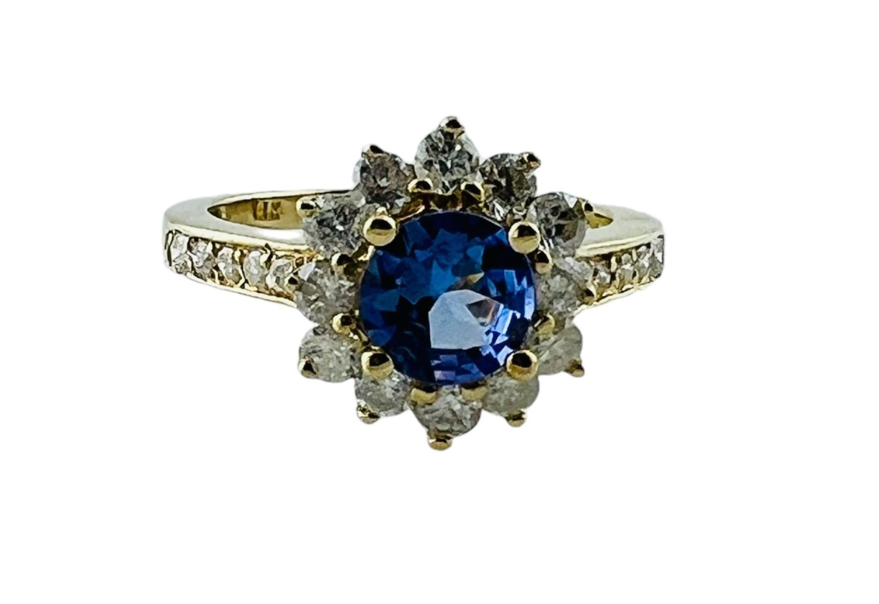 14K Yellow Gold Tanzanite and Diamond Ring size 5.75 #15082 For Sale 7