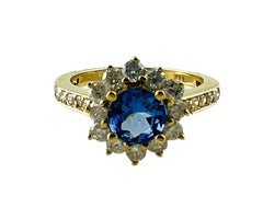 14K Yellow Gold Tanzanite and Diamond Ring size 5.75 #15082