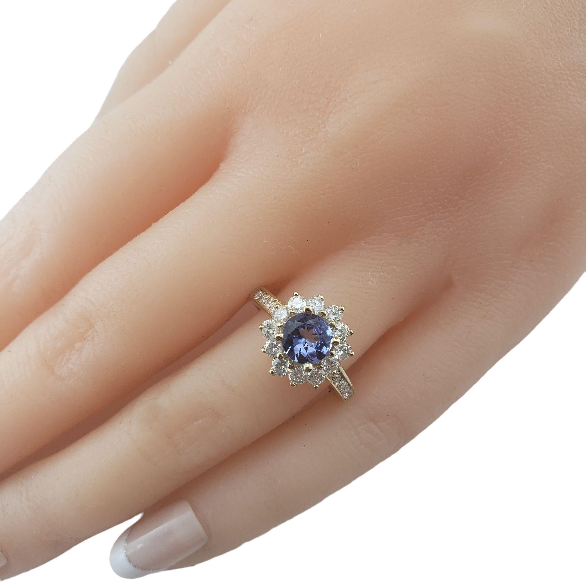 14K Yellow Gold Tanzanite and Diamond Ring size 5.75 #15082 For Sale 1