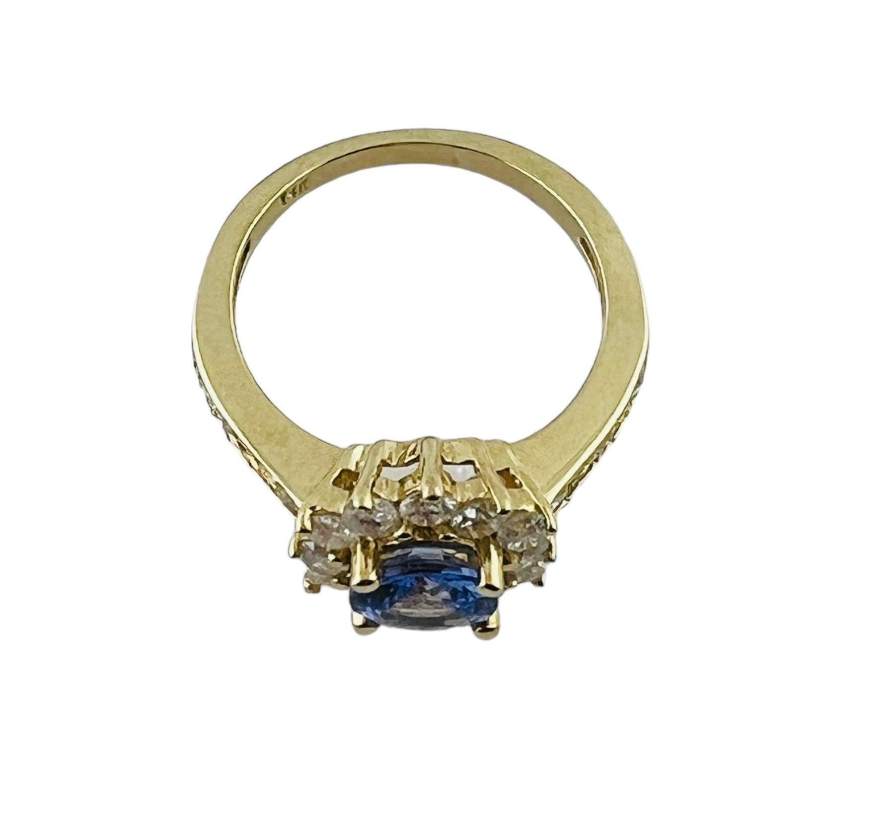 14K Yellow Gold Tanzanite and Diamond Ring size 5.75 #15082 For Sale 2