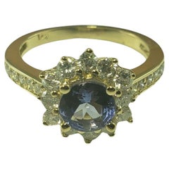 14K Yellow Gold Tanzanite and Diamond Ring size 5.75 #15082