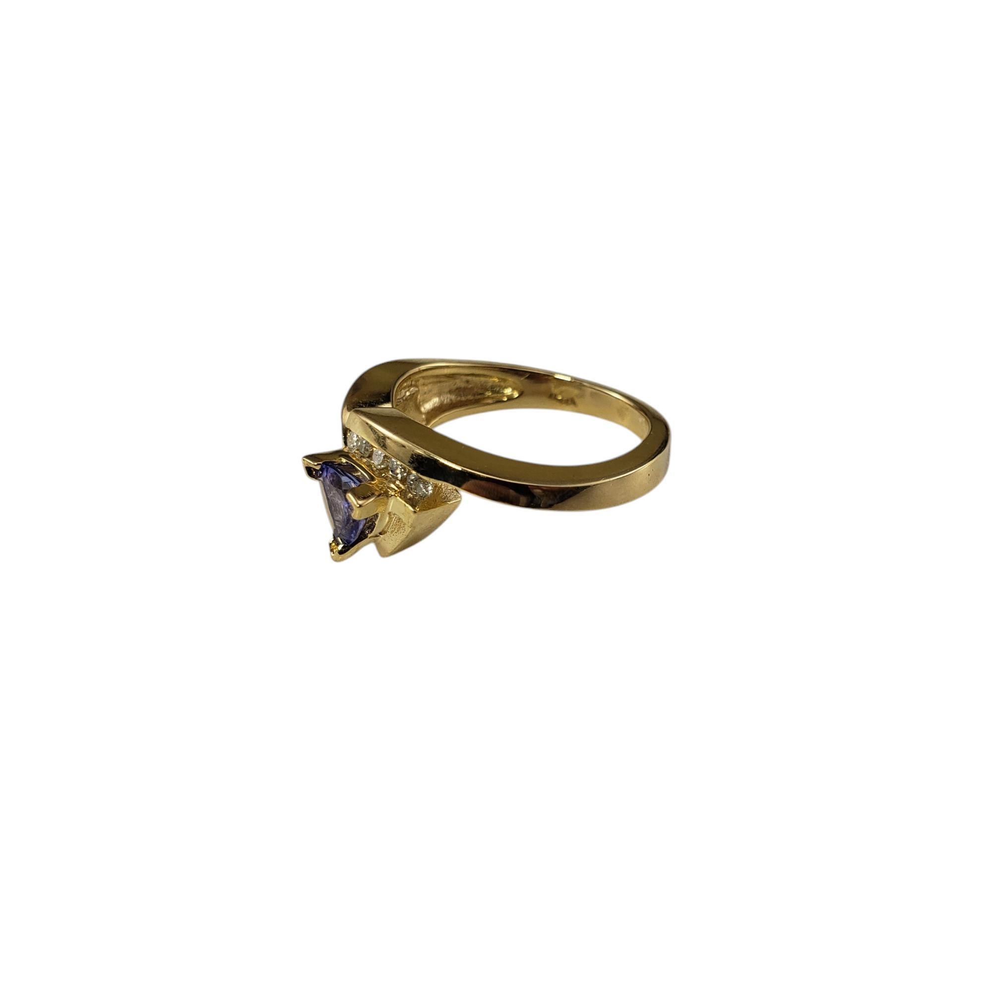 14K Yellow Gold Tanzanite, Diamond & Opal Ring Size 6.5 #19821 In Good Condition For Sale In Washington Depot, CT