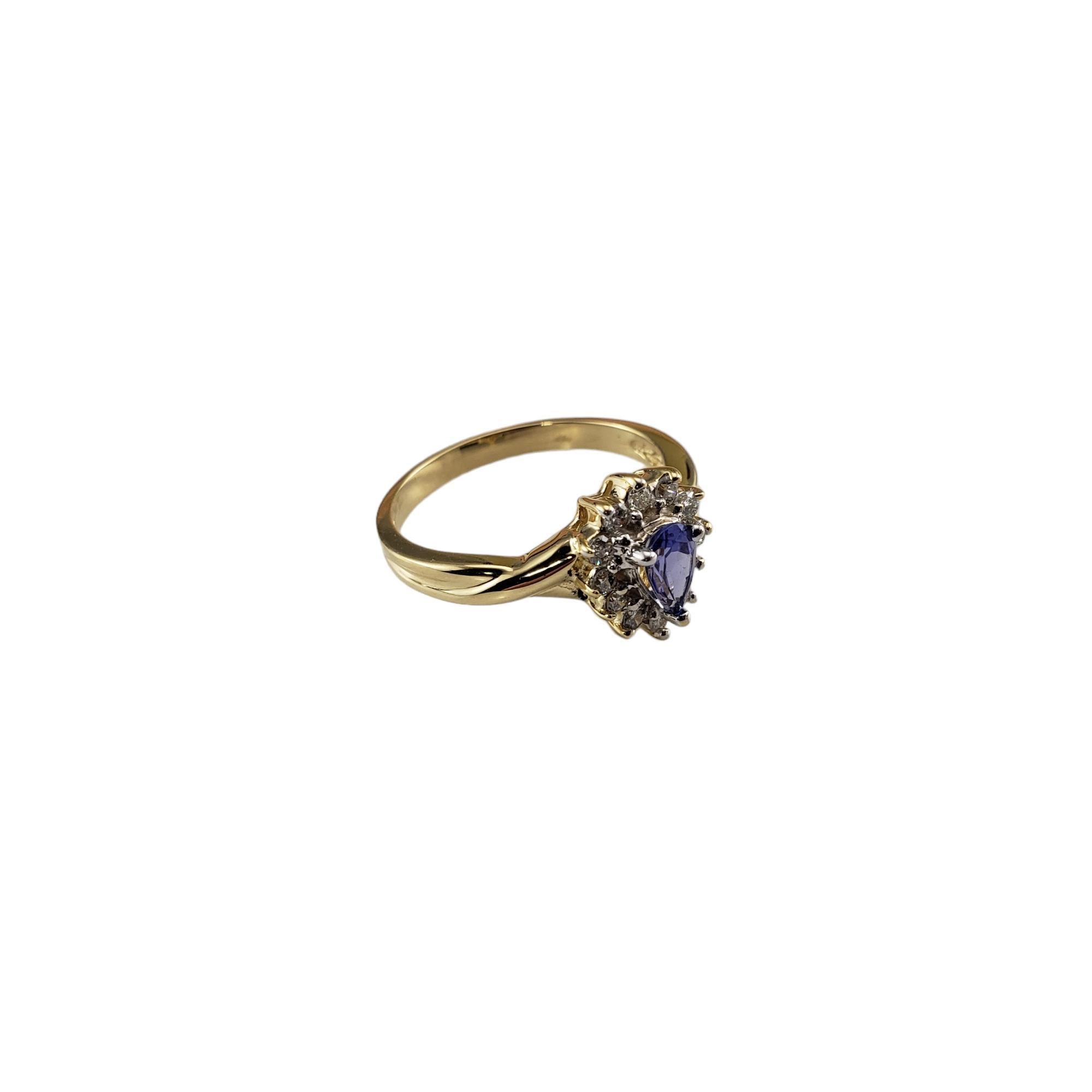 14K Yellow Gold Tanzanite & Diamond Ring Size 6.25 #16353 In Good Condition For Sale In Washington Depot, CT
